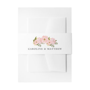 Bandeau De Faire-part Aquarelle Blush Pink Peony Mariage