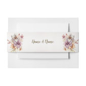 Bandeau De Faire-part Aquarelle Boho Rose Fleurs Rustique Élégant (Devant Example)