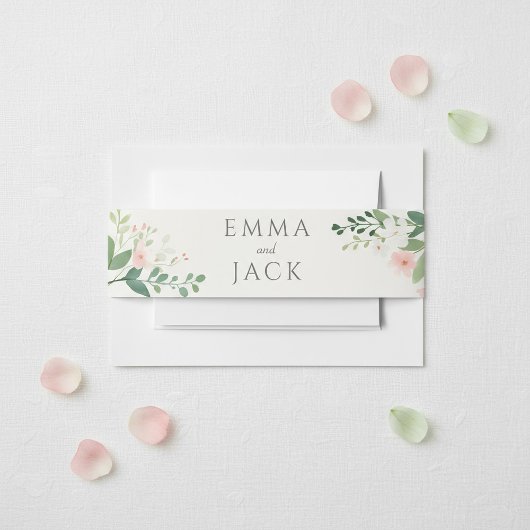 Bandeau De Faire-part Aquarelle botanique floue Verdure et flore