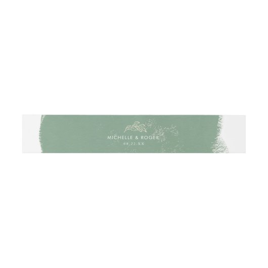 Bandeau De Faire-part aquarelle botanique monogramme pastel Mariage (Plat)