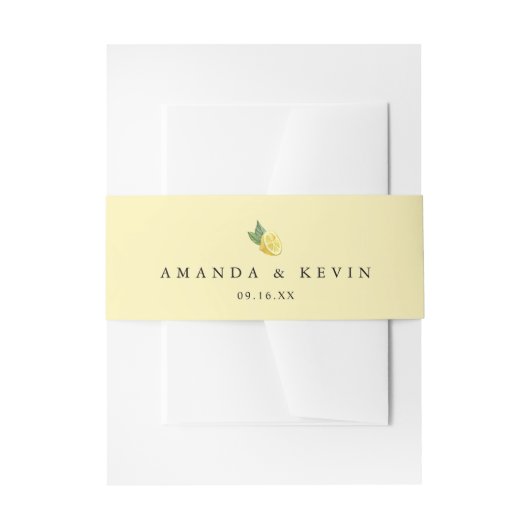 Bandeau De Faire-part Aquarelle Citrons Verdure Jaune (Devant example)