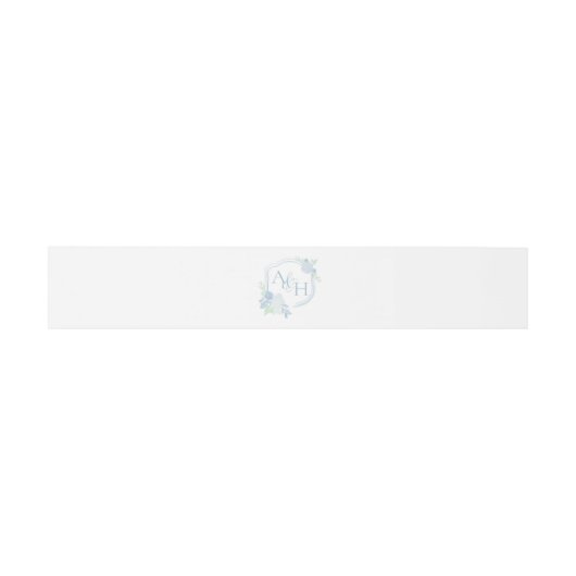 Bandeau De Faire-part Aquarelle Crest Floral Monogramme Mariage (Plat)