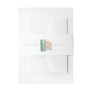 Bandeau De Faire-part Aquarelle Cypress Trees Mariage