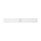 Bandeau De Faire-part Aquarelle Designer Blue Monogram Crest Mariage (Plat)