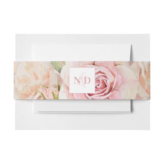 Bandeau De Faire-part Aquarelle d'été Roses rose (Devant Example)