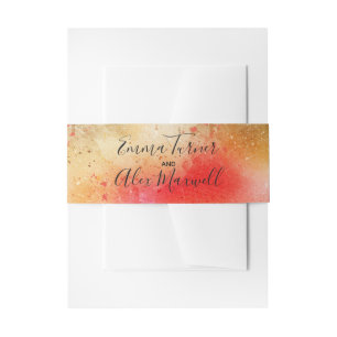 Bandeau De Faire-part Aquarelle dorée Faire-part de mariage Belly Band