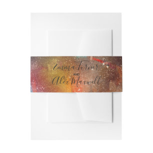 Bandeau De Faire-part Aquarelle dorée Faire-part de mariage Belly Band