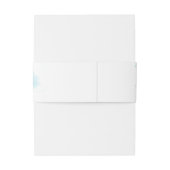 Bandeau De Faire-part Aquarelle Élégante joli bleu turquoise (Dos Example)