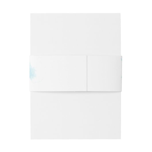 Bandeau De Faire-part Aquarelle Élégante joli bleu turquoise (Dos Example)