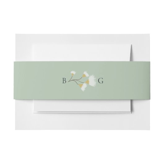 Bandeau De Faire-part Aquarelle Eucalyptus Mariage de fleurs vertes (Devant Example)