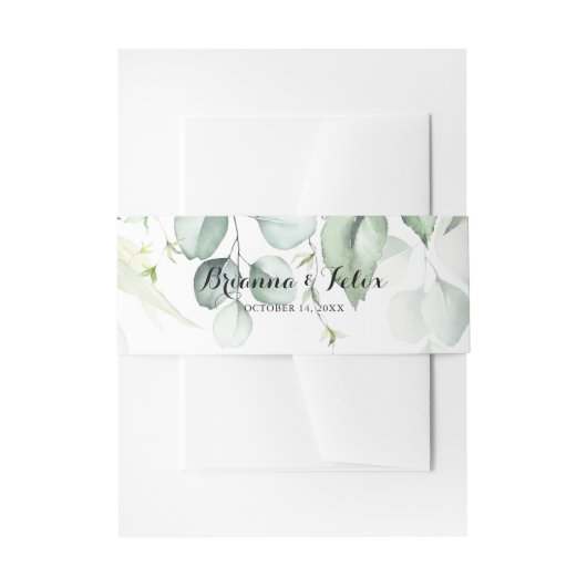 Bandeau De Faire-part Aquarelle Eucalyptus Mariage de verdure (Devant example)