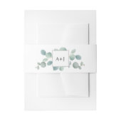 Bandeau De Faire-part Aquarelle Eucalyptus Verdure et Initiales (Devant example)