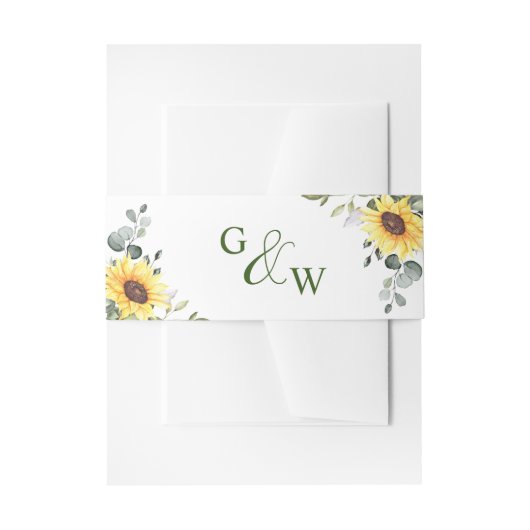 Bandeau De Faire-part Aquarelle Eucalyptus Verdure Monogramme Mariage (Devant example)