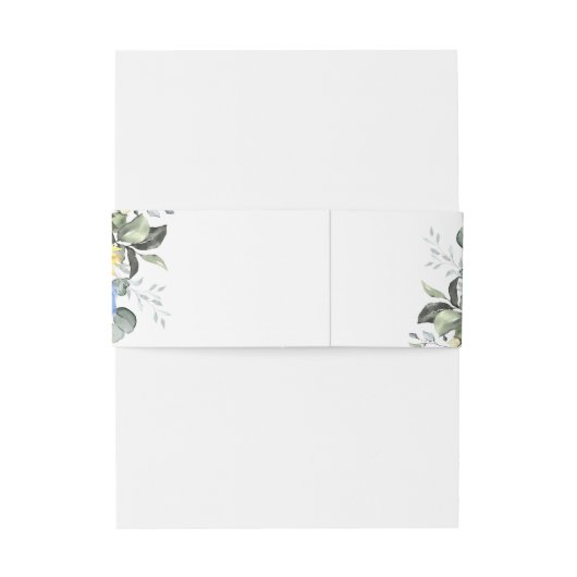 Bandeau De Faire-part Aquarelle Eucalyptus Vert Mariage floral (Dos Example)