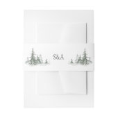 Bandeau De Faire-part Aquarelle Fir Trees Mariage d'hiver (Devant example)