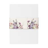 Bandeau De Faire-part Aquarelle fleurie Fleur sauvage couleur budget (Dos Example)