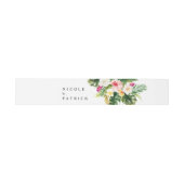 Bandeau De Faire-part Aquarelle Fleurs tropicales et Mariage de verdure (Plat)