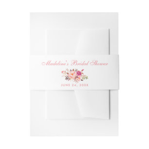 Bandeau De Faire-part Aquarelle Floral rose Fête des mariées