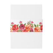 Bandeau De Faire-part Aquarelle Floral Rouge Orange  (Dos Example)