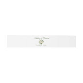 Bandeau De Faire-part Aquarelle Floral Vert Blanc Bouquet Mariage (Plat)