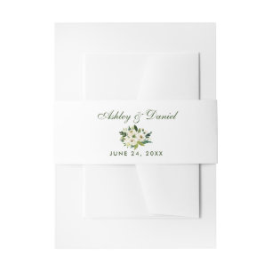 Bandeau De Faire-part Aquarelle Floral Vert Blanc Mariage GS