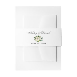 Bandeau De Faire-part Aquarelle Floral Vert Mariage blanc