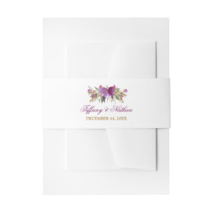 Bandeau De Faire-part Aquarelle Florale Étincelle Améthyste Bande de ven