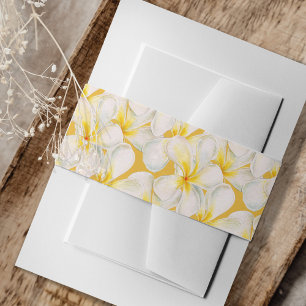 Bandeau De Faire-part Aquarelle florale frangipani jaune motif