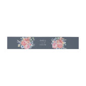 Bandeau De Faire-part Aquarelle florale Mariage bleu foncé (Plat)