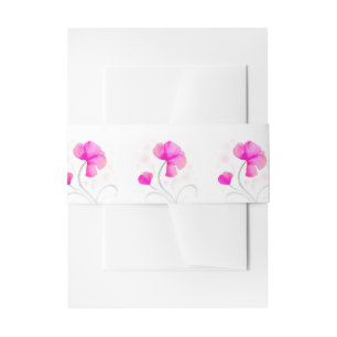 Bandeau De Faire-part Aquarelle florale rose mariage ceinture