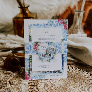 Bandeau De Faire-part Aquarelle Grèce   Monogramme Mariage