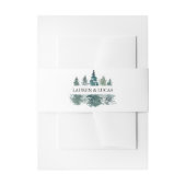 Bandeau De Faire-part Aquarelle Green Pine Trees Forêt Rustique Mariage (Devant example)