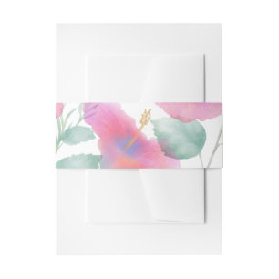 Bandeau De Faire-part Aquarelle Hibiscus Maui Mariage