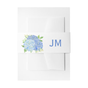 Bandeau De Faire-part Aquarelle Hydrangée bleu Floral Mariage