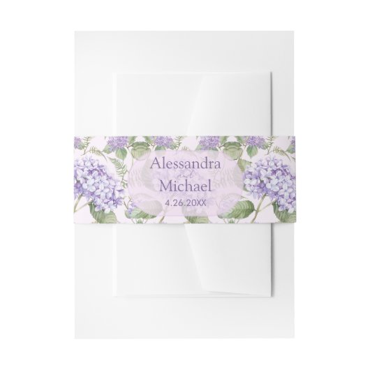 Bandeau De Faire-part Aquarelle Lavande Hydrangea Fleurs Mariage (Devant example)