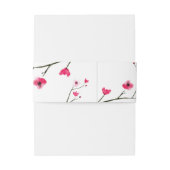 Bandeau De Faire-part Aquarelle, Mariage de fleurs de cerisier (Dos Example)