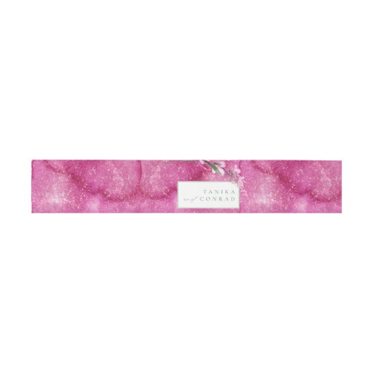 Bandeau De Faire-part Aquarelle Mariage fleur sauvage Fuchsia ID954 (Plat)