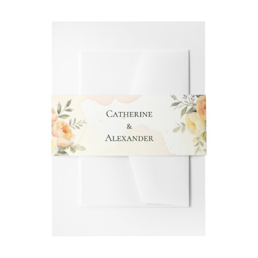 Bandeau De Faire-part Aquarelle Mariage Floral rustique (Devant example)