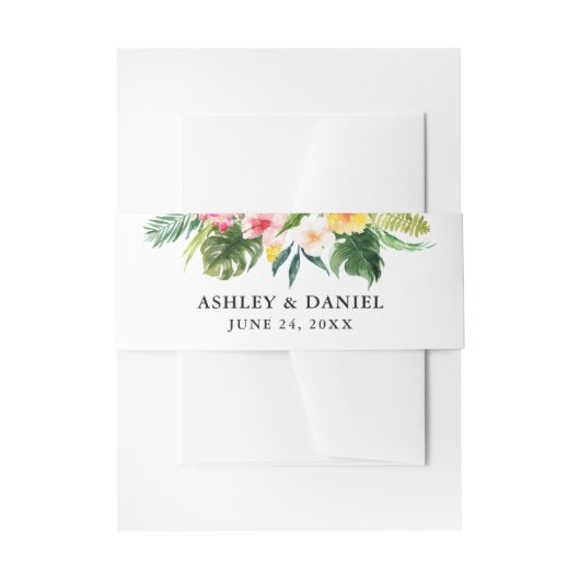 Bandeau De Faire-part Aquarelle mariage Floral tropical (Devant example)