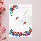 Bandeau De Faire-part Aquarelle mexicaine Fleur Mariage