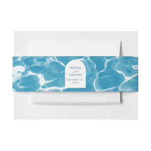 Bandeau De Faire-part Aquarelle moderne Blue Ocean Beach Mariage