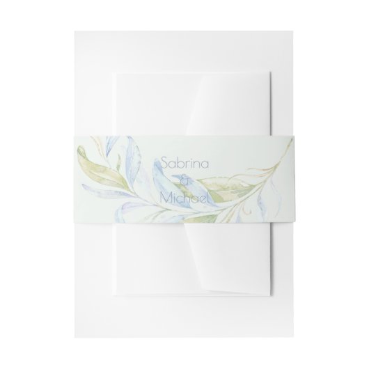 Bandeau De Faire-part Aquarelle Moderne Boho Branches en feuilles (Devant example)