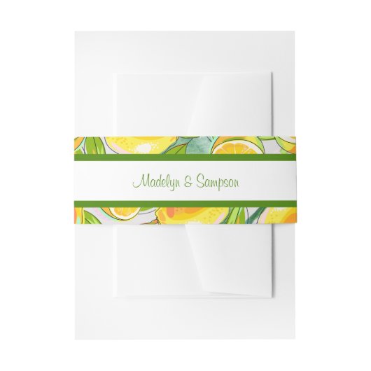 Bandeau De Faire-part Aquarelle moderne Lemon Jardin jaune (Devant example)