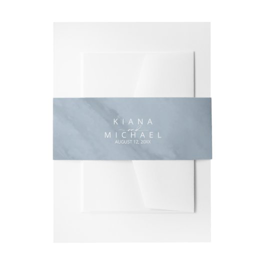 Bandeau De Faire-part Aquarelle moderne Mariage Dusty Blue ID816 (Devant example)