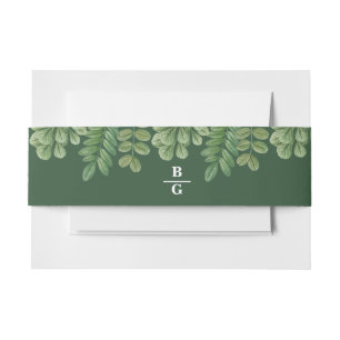 Bandeau De Faire-part Aquarelle moderne vert émeraude Mariage vert émera