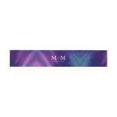 Bandeau De Faire-part Aquarelle moderne violet Mariage bleu marine (Plat)