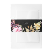 Bandeau De Faire-part Aquarelle noire Elégante Belle Mariage (Devant example)