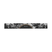 Bandeau De Faire-part Aquarelle noire et blanche moderne Monogramme flor (Plat)