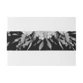 Bandeau De Faire-part Aquarelle noire et blanche moderne Monogramme flor (Dos exemple)