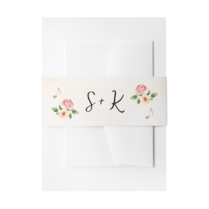 Bandeau De Faire-part Aquarelle note de musique florale